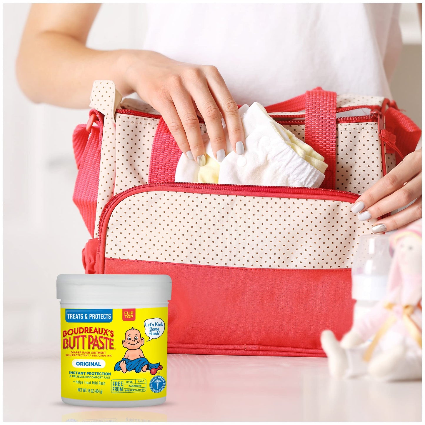 Boudreaux'S Butt Paste Original Diaper Rash Cream, Ointment For Baby, 16 Oz Flip-Top Jar