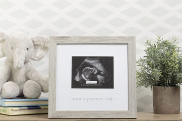 Kate & Milo Rustic Sonogram Baby Keepsake Photo Frame, Spanish Baby Ultrasound Frame, Amor A Primera Vista New Baby Keepsake Fra
