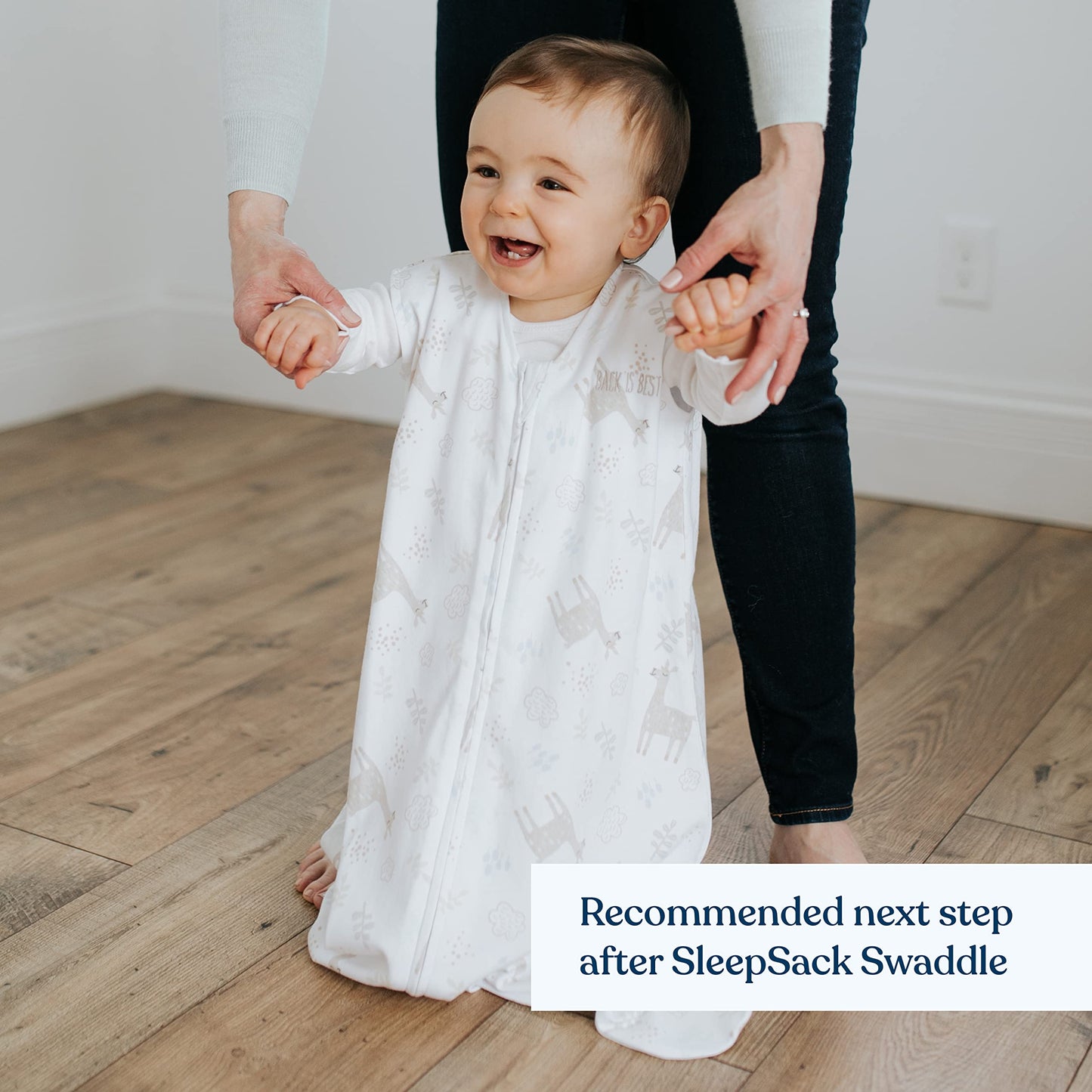HALO SleepSack, 100% Cotton Wearable Blanket, Swaddle Transition Sleeping Bag, TOG 0.5, Llama Sand, Size X-Large