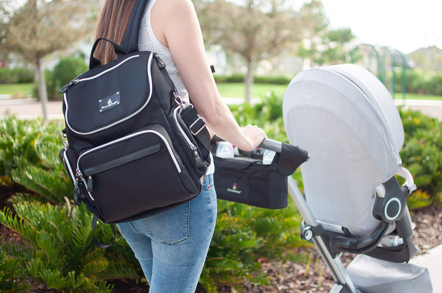 Primo Passi Stroller Organizer - Fits Most Strollers And Includes Two Deep Insulated Cup Holders To Keep Bottles Warm And Drinks