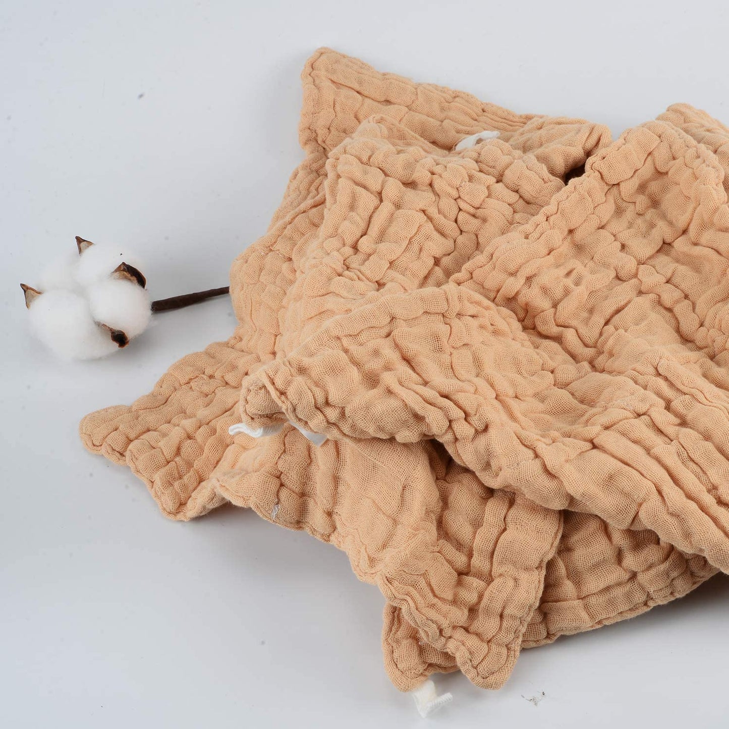 Daxue 10 Pcs Baby Muslin Washcloths 100% Natural Cotton Unbleached, Extra Soft Baby Wipes Organic Burp Cloths Blank Bibs For New