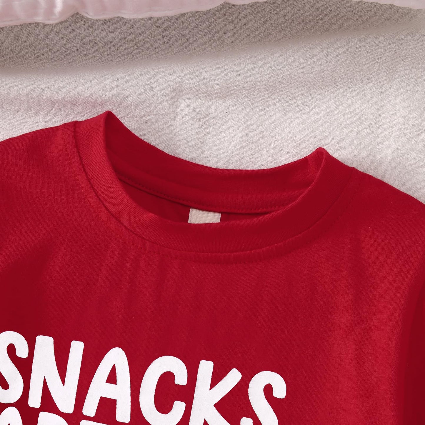 Gliglittr Toddler Girl Boy Valentines Day Shirt Snacks Are My Love Language Funny Cute Letter Kids T-Shirts Graphic Outfit(Red,1