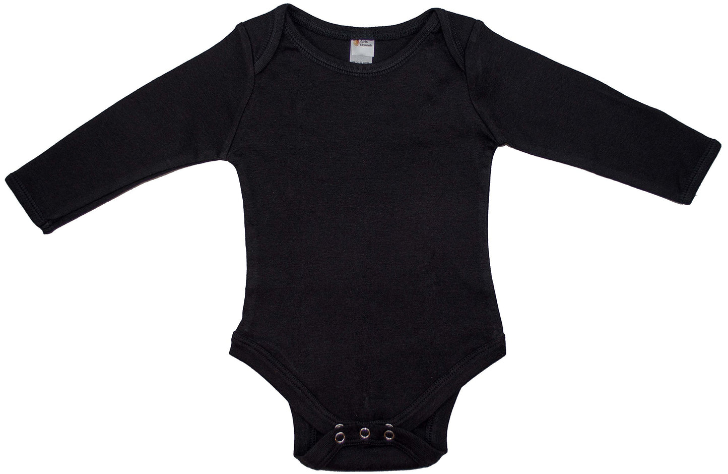 Earth Elements Baby Long Sleeve Bodysuit 0-3 Months Black