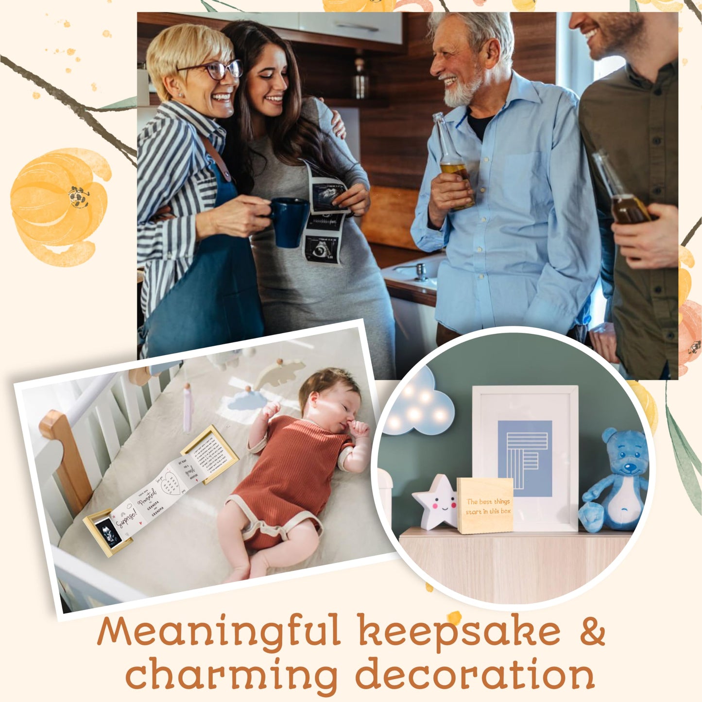 97 Decor Grandparents Baby Announcement Gifts - Pregnancy Announcement For Grandparents - Pregnancy Reveal Grandparents Ideas, N