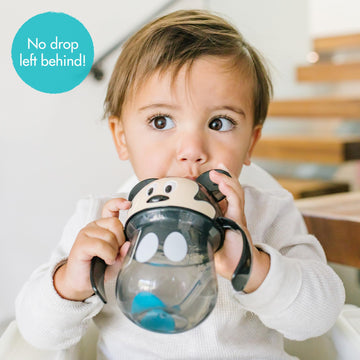 The First Years Disney Mickey Mouse Weighted Straw Cup - Spill Proof Toddler Straw Cups - Transition Sippy Cups - Toddler Feedin