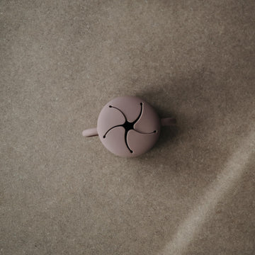 Mushie Silicone Snack Cup | Spill Proof Food Container For Toddler And Baby (Cloudy Mauve)