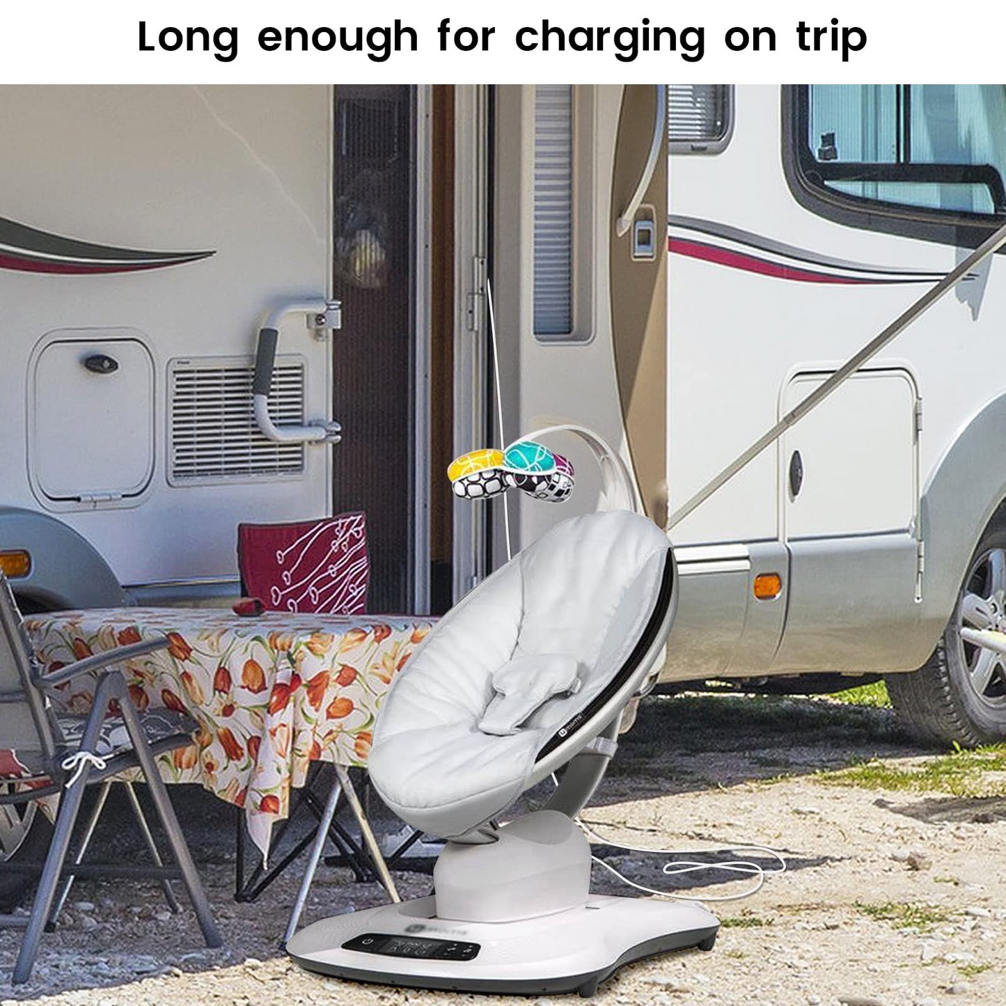 Yeaoi 10 Ft Power Cord For 4Moms Mamaroo 4, 12V 3A Charger For Rockaroo Baby Swing, Ac Adapter, White