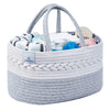 Clearworld Baby Diaper Caddy Organizer - 100% Cotton Rope Nursery Storage Bin for Changing Table and Car,Portable Diaper Caddy B
