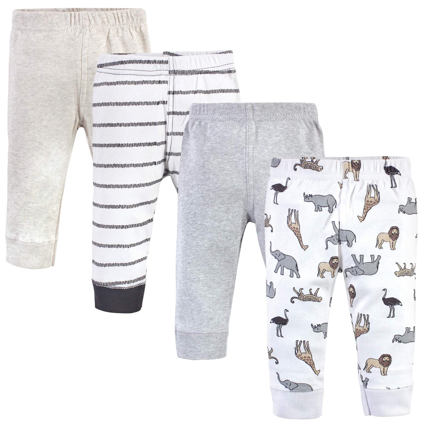 Hudson Baby Unisex Baby Cotton Pants And Leggings Neutral Safari, 9-12 Months