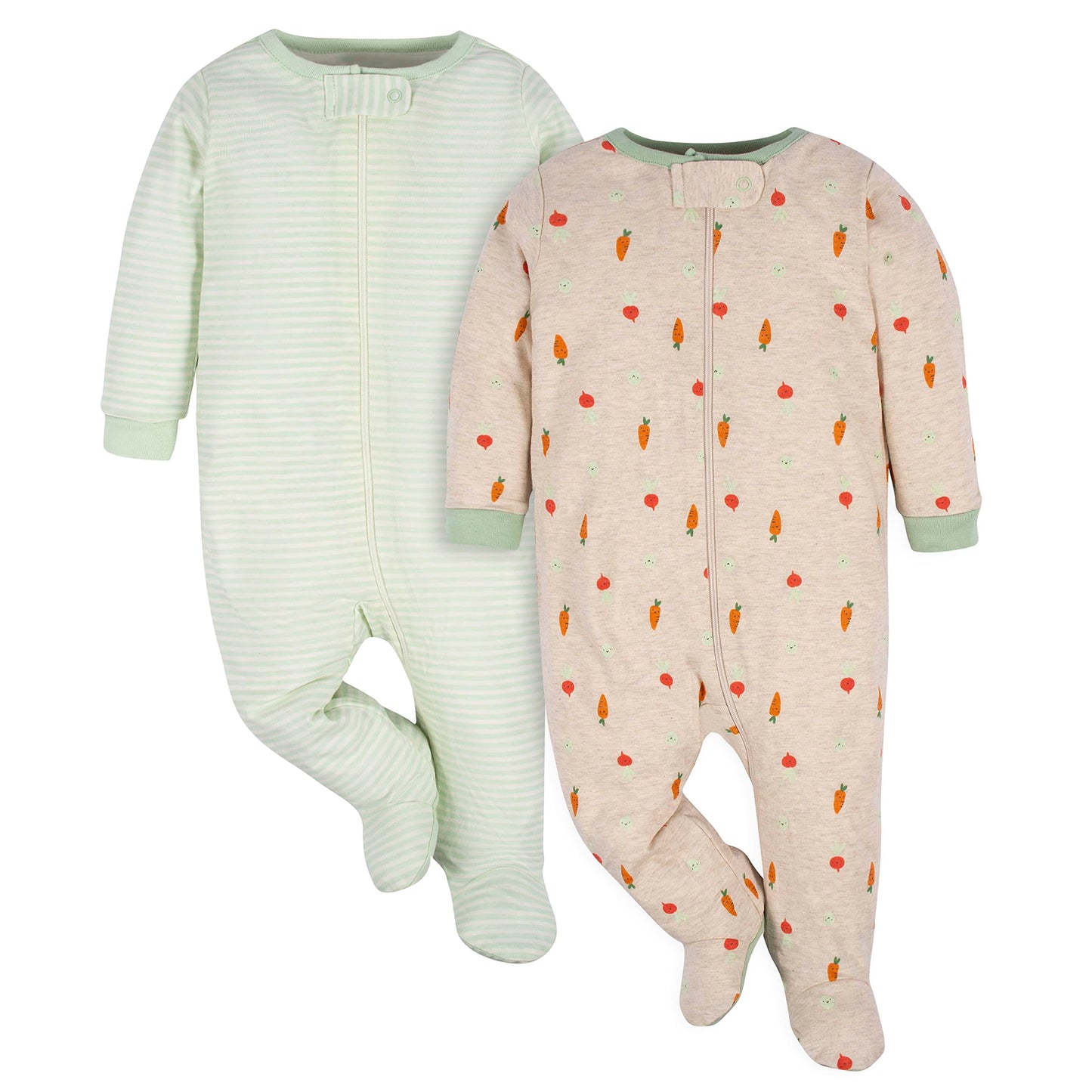 Gerber Unisex Baby 2-Pack Sleep N Play Gloaming Green 3-6 Months