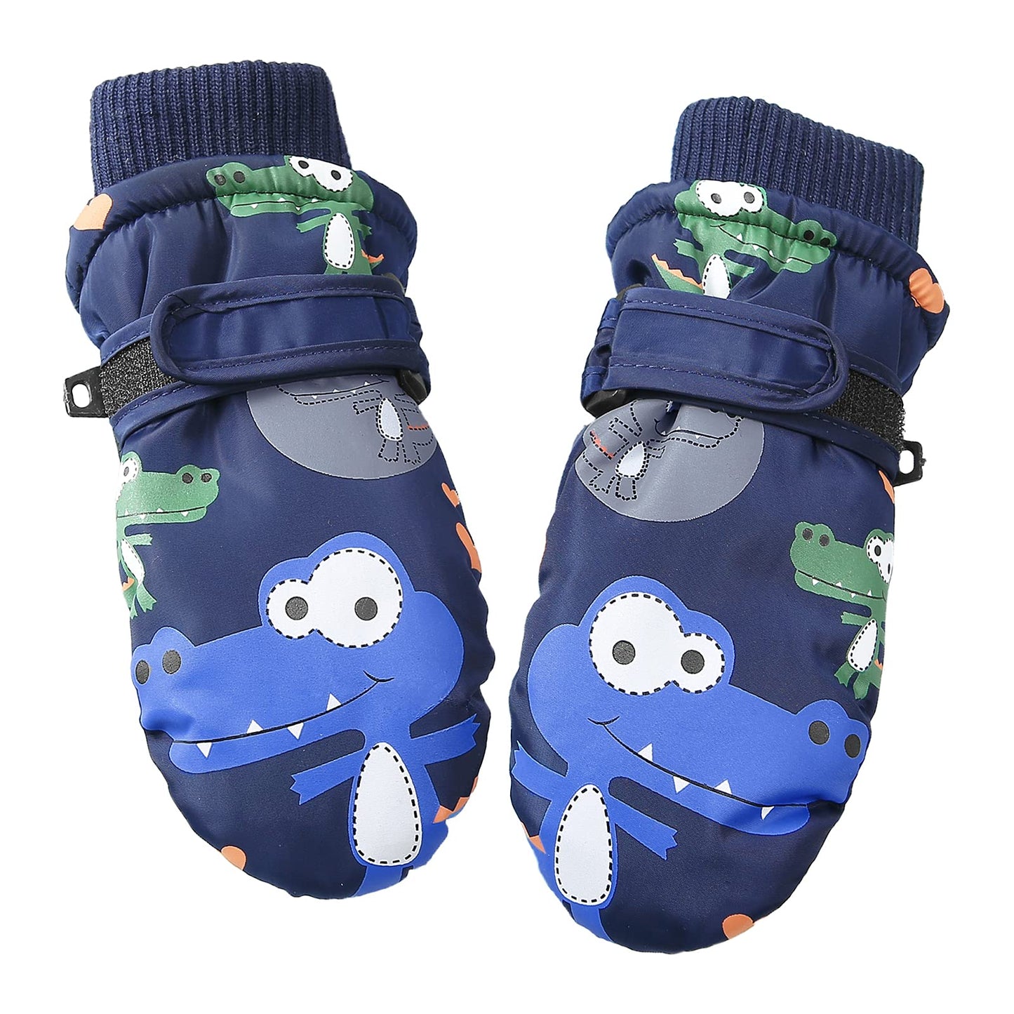 American Trends Toddler Winter Mittens Waterproof Boy Ski Gloves Warm Fleece Snow Mitten For Baby Boy Girl Cold Weather Navy Gre