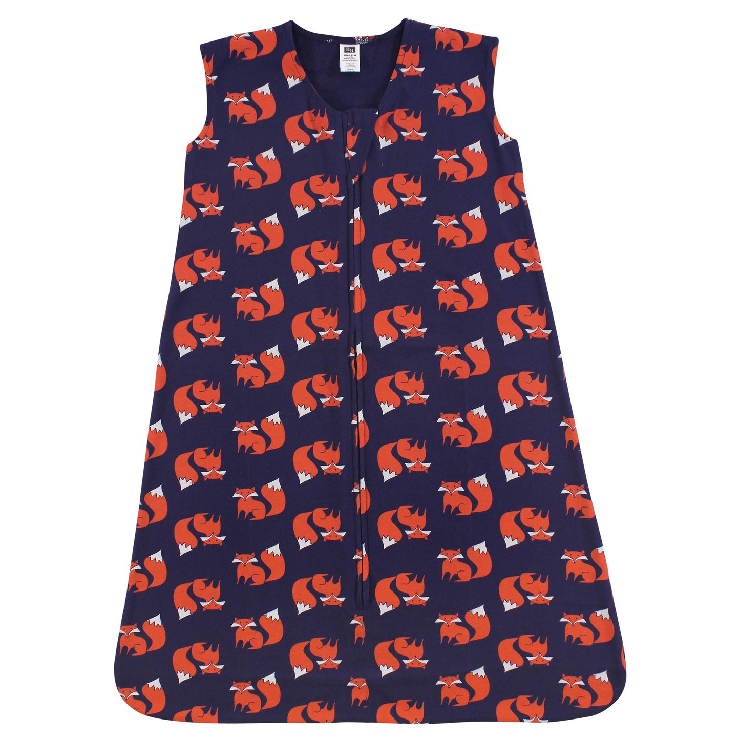 Hudson Baby Unisex Baby Cotton Sleeveless Wearable Sleeping Bag, Sack, Blanket, Fox, 0-6 Months