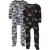 Gerber Baby Boys' 2-Pack Footed Pajamas, Grey Camo, 0-3 Months