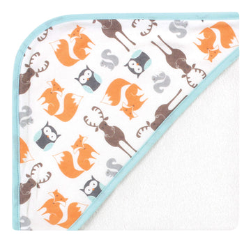 Hudson Baby Unisex Baby Cotton Rich Hooded Towels, Owl, One Size
