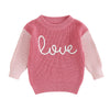 Baby Girl Cute Long Sleeve Crew Neck Love Embroidery Sweater Toddler Valentine Day Outfits (Pink Love, 6-12 Months)