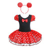 Dressy Daisy Girls Polka Dots Halloween Christmas Fancy Dress Dance Costume with Headband Size 5-6 Red & Black