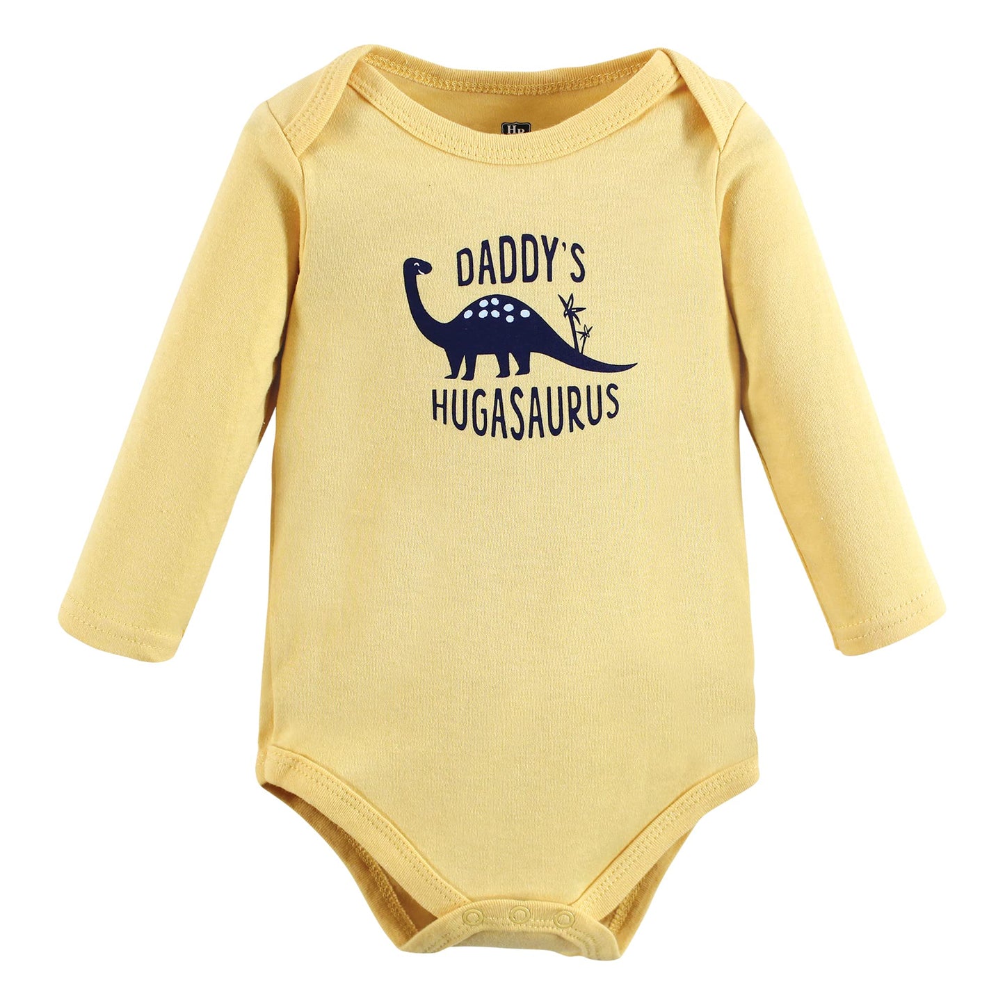 Hudson Baby Unisex Baby Cotton Long-Sleeve Bodysuits, Hugasaurus, 9-12 Months