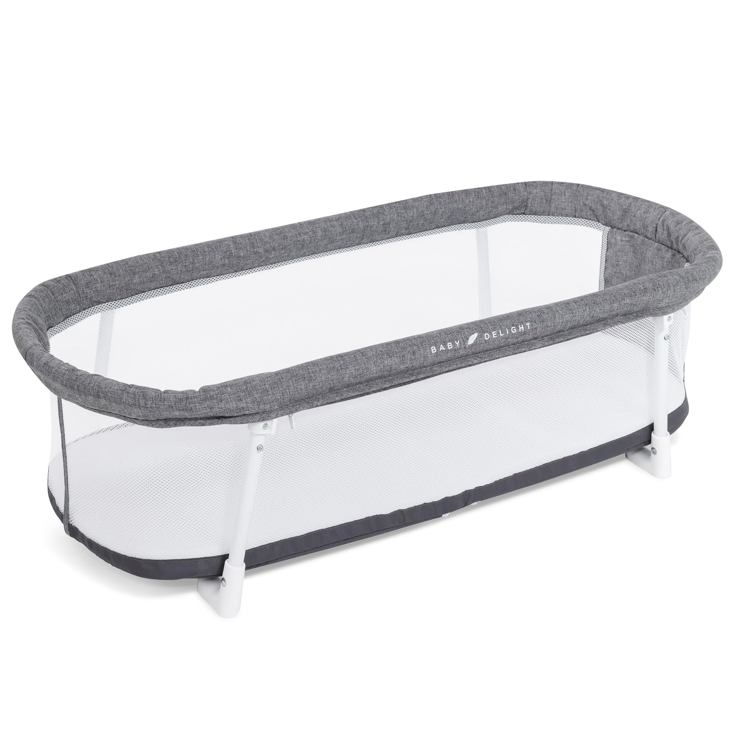 Baby Delight Snuggle Nest Bassinet, Portable Baby Bed, for Infants 0 - 5 Months, Charcoal Tweed