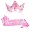 Vovii 7Th Birthday Decorations For Girls, Birthday Girl Headband & Glitter Sash Set For 7 Year Old Girl Birthday Decorations, Bi