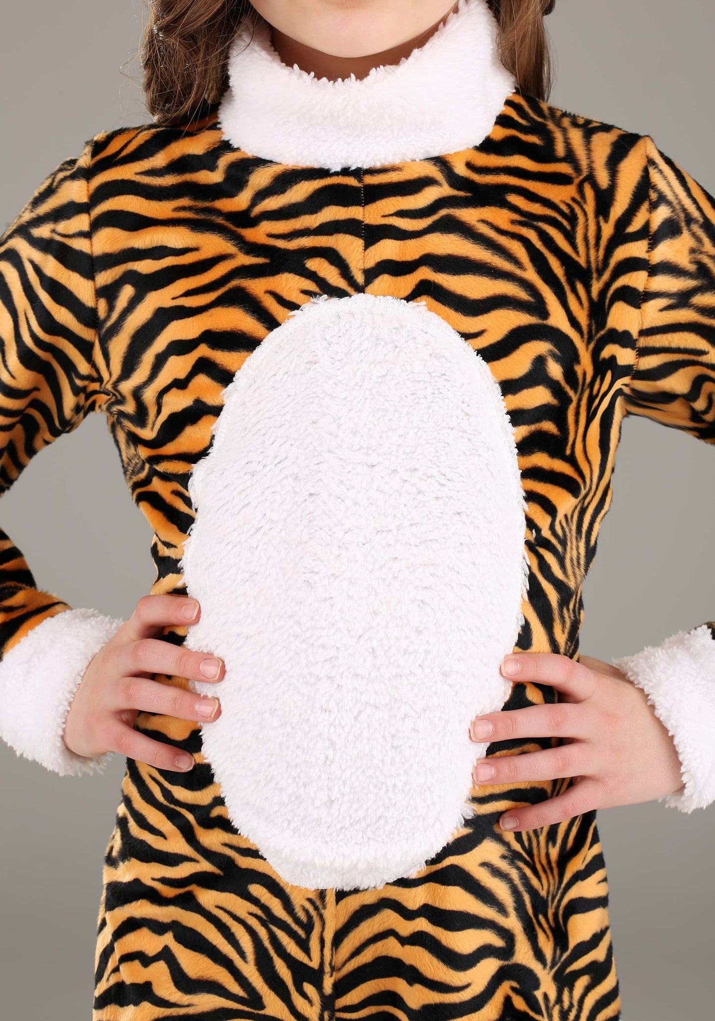 Girl'S Tigress Costume With Headband - Kid'S Tiger Jumpsuit - Child Jungle Cat Animal Halloween Costume Xl