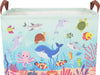 CLOCOR Rectangular Storage Basket Empty,Gift Basket,Waterproof Storage Bin with Handles,Room Decor(Under The Sea)