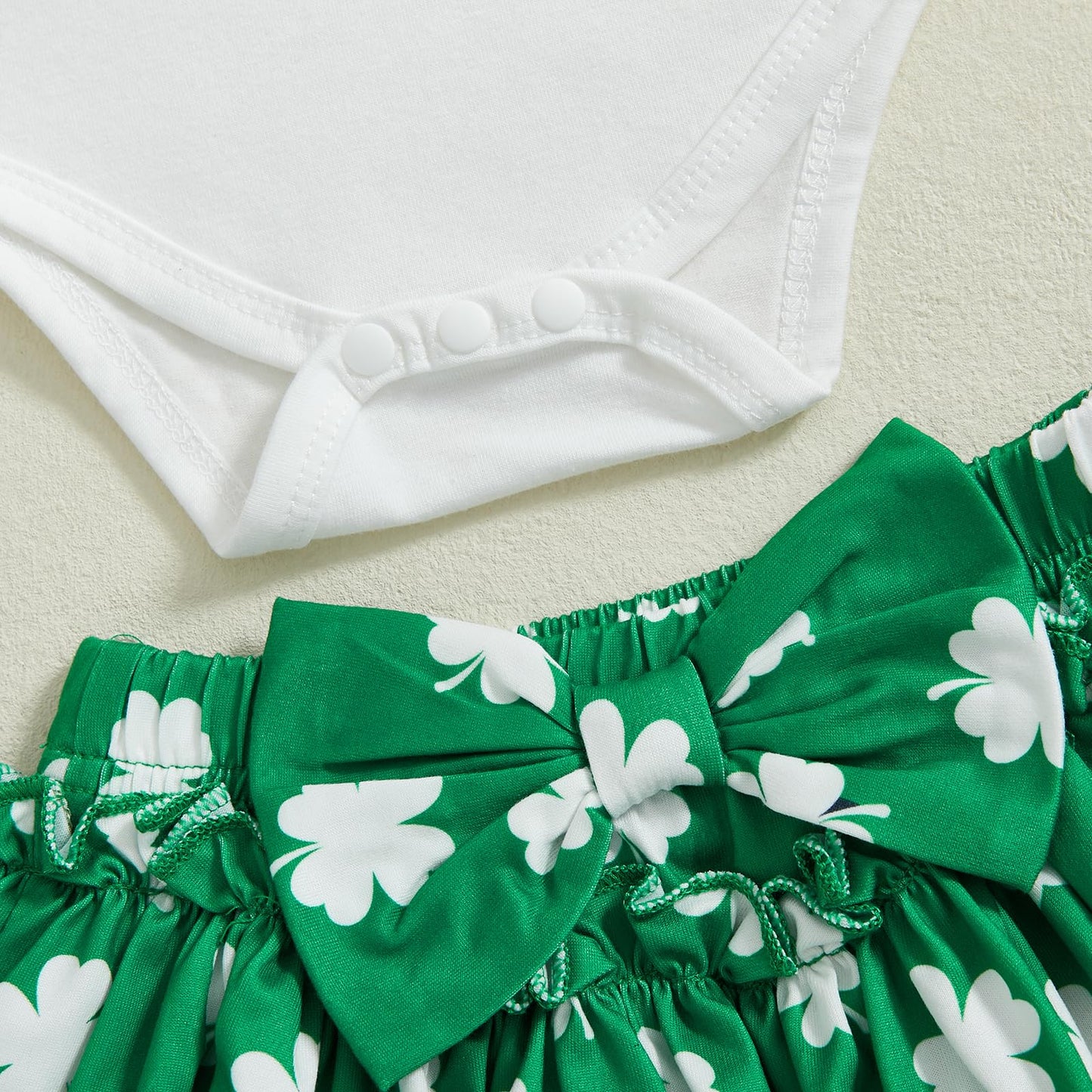 Beqeuewll Baby Girl St Patricks Outfit Letter Print Long Sleeve Romper Tutu Skirt Headband Set Newborn Baby Girls Clothe (Irish
