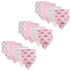Hudson Baby Unisex Baby Cotton Bandana Bibs, Princess 12-Pack, One Size