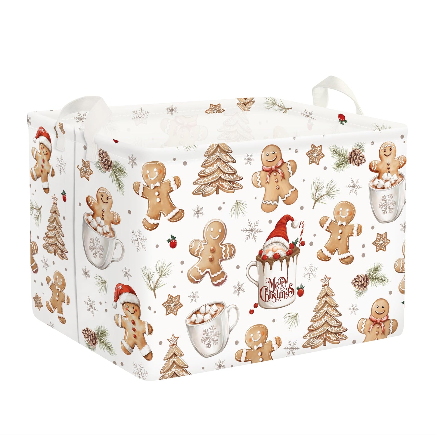 Clastyle Christmas Gingerbread Baby Laundry Hamper Snowflake Kid Storage Basket Boy Girl Gift Toy Box Collapsible Clothes Organi
