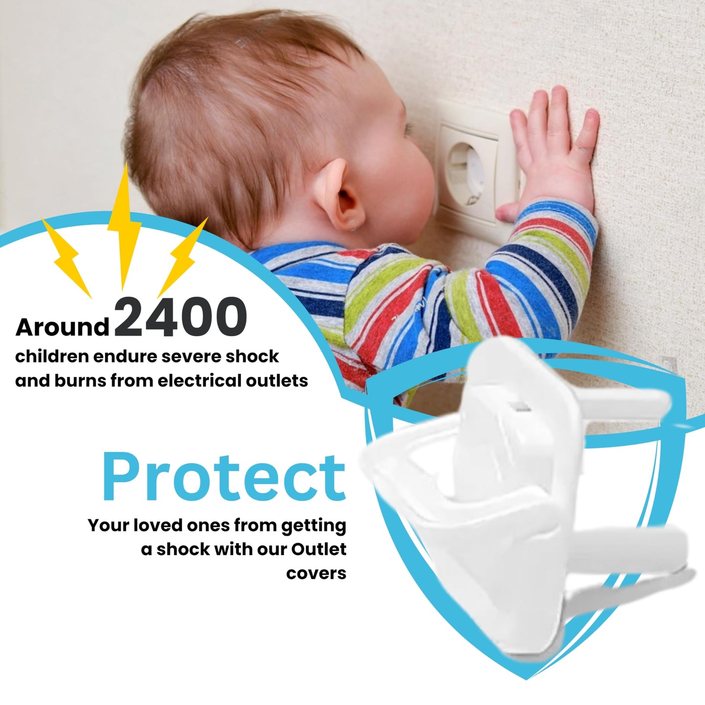 30 Pack Outlet Covers Baby Proofing With Pull Handle- Plug Covers Baby Proofing- White Baby Proof Outlet Covers 3 Prong Child Pr