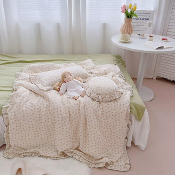 Bulutu Girls Toddler Duvet Cover 47 X 59 Inch, Soft Muslin Cotton Crib Duvet Covers For Summer Quilt Cover Toddler Baby Bedding