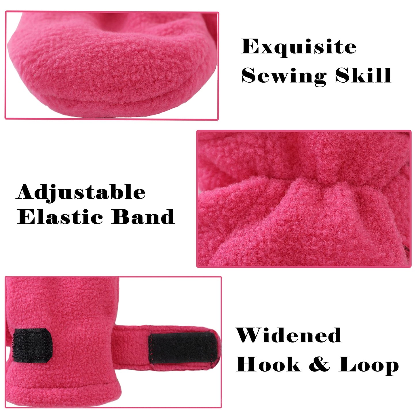 Baby Toddler Mittens Boys Girls Winter Outdoor Gloves Kids Easy-On Fleece Warm Mitterns Pink Rose White 3 Pairs M(1-2 Years)