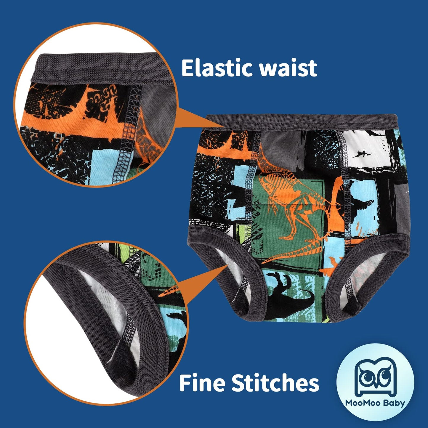 Moomoo Baby 8 Packs Toddler Training Underwear For Boy And Girls Strong Absorbent Cotton Training Pants 4T Green