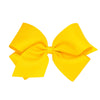 Wee Ones Girls' Classic Grosgrain Hair Bow With Plain Wrap Center On A Weestay Hair Clip, Handmade, King Sized Bow, Yellow
