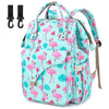 Flamingo Diaper Bag Backpack for Baby Girls Boys, Large Capacity Multifunction Waterproof Maternity Mom Nappy Bags with Stroller