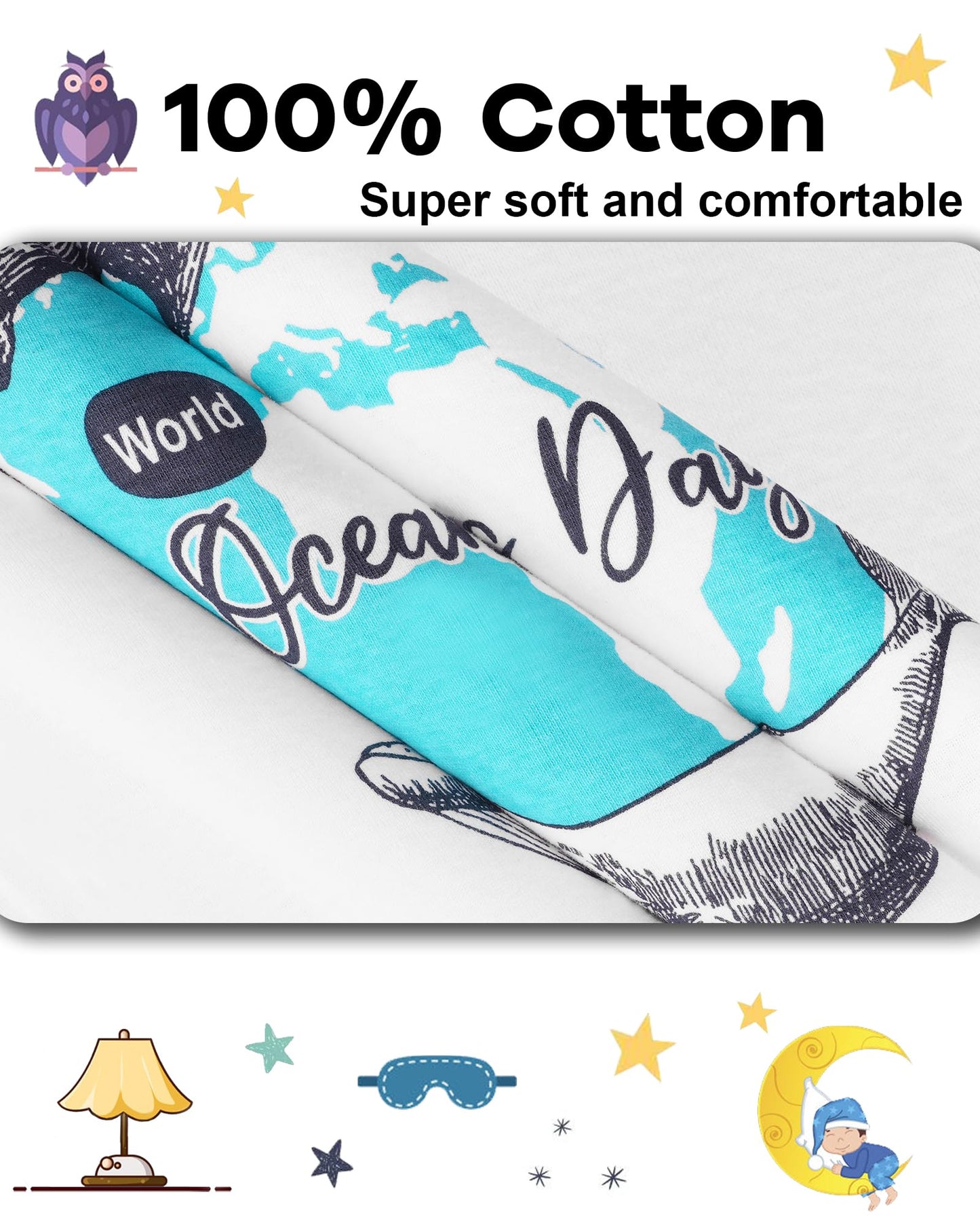 Daughter Queen Boys Pajamas 18-24 Months Summer Pjs Shark Pj Sets Baby Toddler 100% Cotton Short Sleeve Jammies Whale Sleepwear