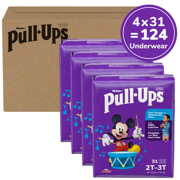Pull-Ups Boys' Potty Training Pants, 2T-3T (16-34 Lbs), 124 Count (4 Packs Of 31)