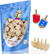 Hanukkah Wood Dreidels, Design Your Own Game, 1.5' Inch Unfinished Natural Wooden Chanukkah Dreidels (500-Pack)