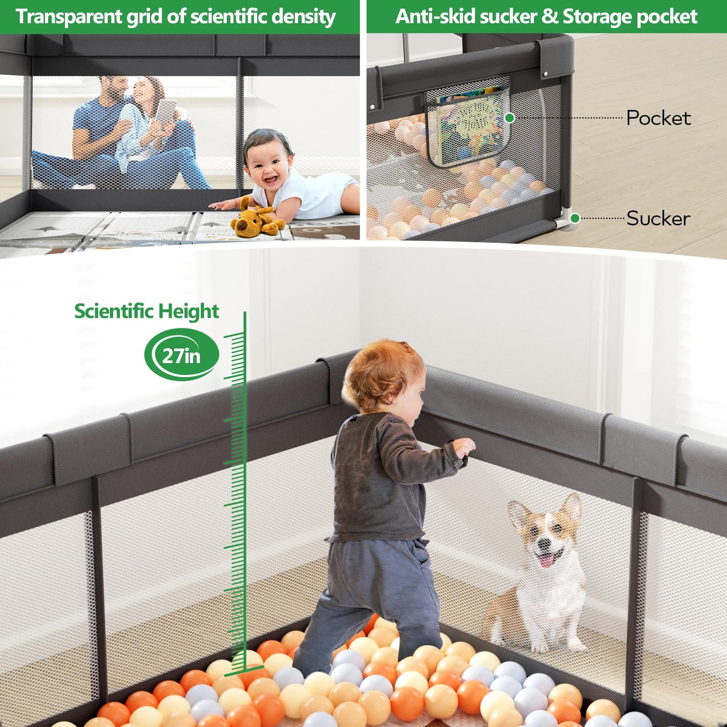 Fodoss Baby Playpen With Mat, Small Play Pen(47X47Inch), For Babies And Toddlers, Pen Apartment, Yard Baby, Fence Area Playyard