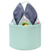 Easter Bunny Basket Seersucker Egg Bags For Kids,Personalized Candy Egg Basket Rabbit Print Buckets With Fluffy Tail Gifts Bags