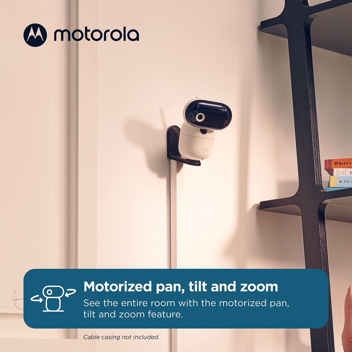 Motorola Baby Pip1610 Hd - 5' Motorized Video Baby Monitor W/ 2 Cameras, Wall Mount, 1000Ft Range, Two-Way Audio, Room Temperat