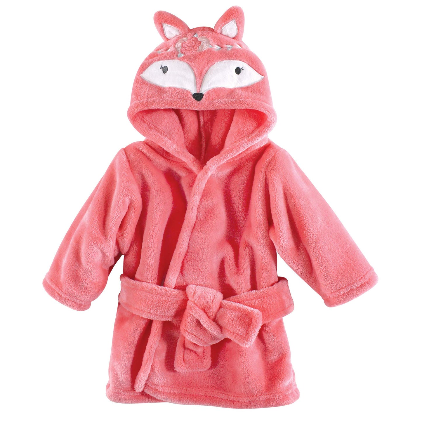 Hudson Baby Unisex Baby Plush Animal Face Bathrobe, Boho Fox, 0-9 Months