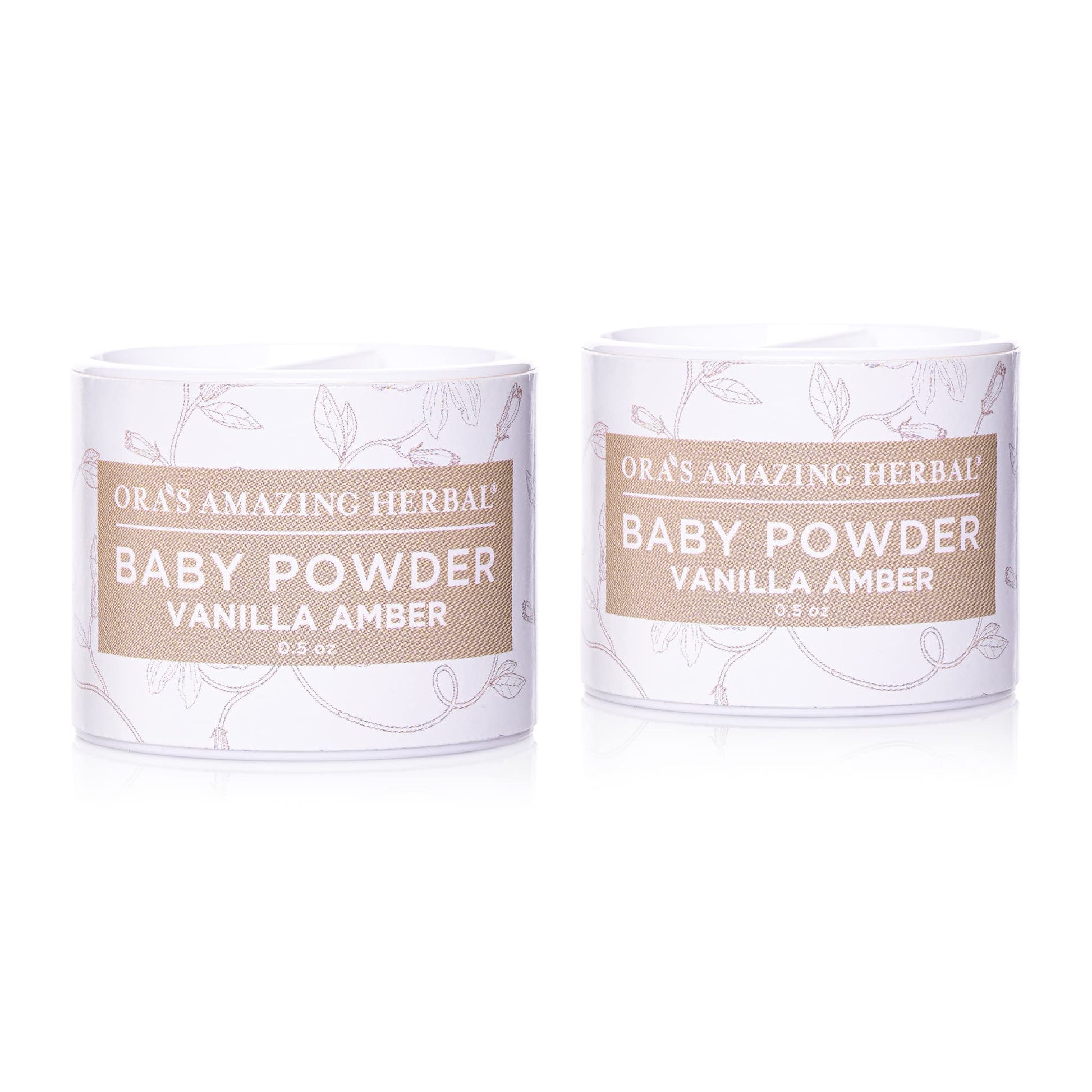 Ora'S Amazing Herbal, Talc Free Baby Powder, Cornstarch Free Clay Based Powder, Real Vanilla Amber Natural Scent, (Pack Of 2 Tra