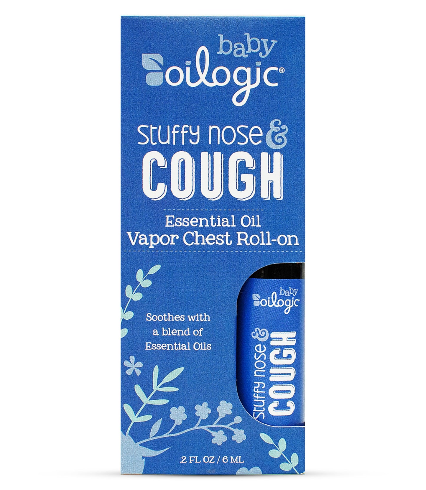 Oilogic Stuffy Nose & Cough Vapor Chest Roll-On Essential Oil for Babies & Toddlers - Gentle Baby Essentials - Pediatrician-Test