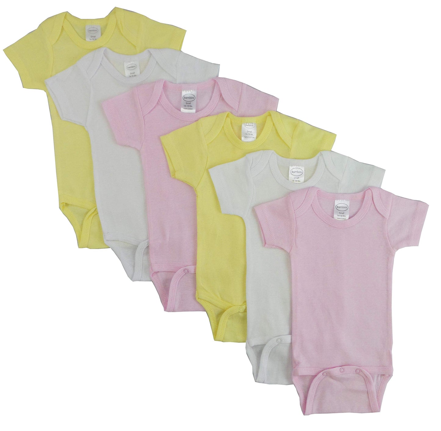 Bambini Girls Printed Short Sleeve 6 Pack