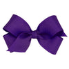 Wee Ones Baby Girls' Mini Classic Grosgrain Hair Bow On A Weestay Clip W/Plain Wrap Center - Purple,One Size