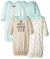Gerber Unisex Baby Boy And Girls 4-Pack Sleeper Gown Aqua Fox Preemie