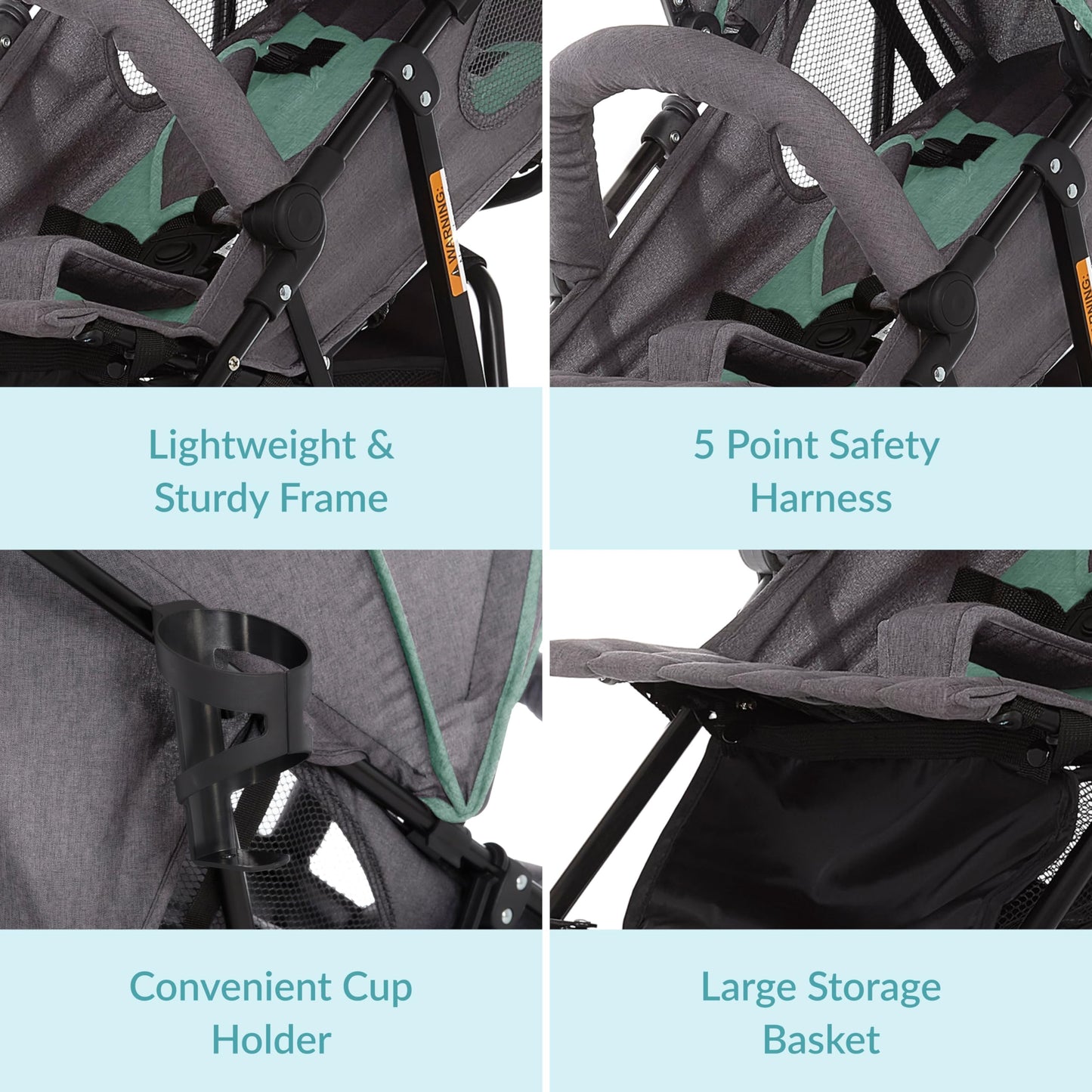 Dream On Me Vista Moonwalk Baby Stroller In Mint, Lightweight Infant Stroller With Compact Fold, Multi-Position Recline Umbrella