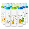 Evenflo Feeding Classic Prints Polypropylene Bottles For Baby, Infant And Newborn - Blue/Green/Teal, 8 Ounce (Pack Of 12)