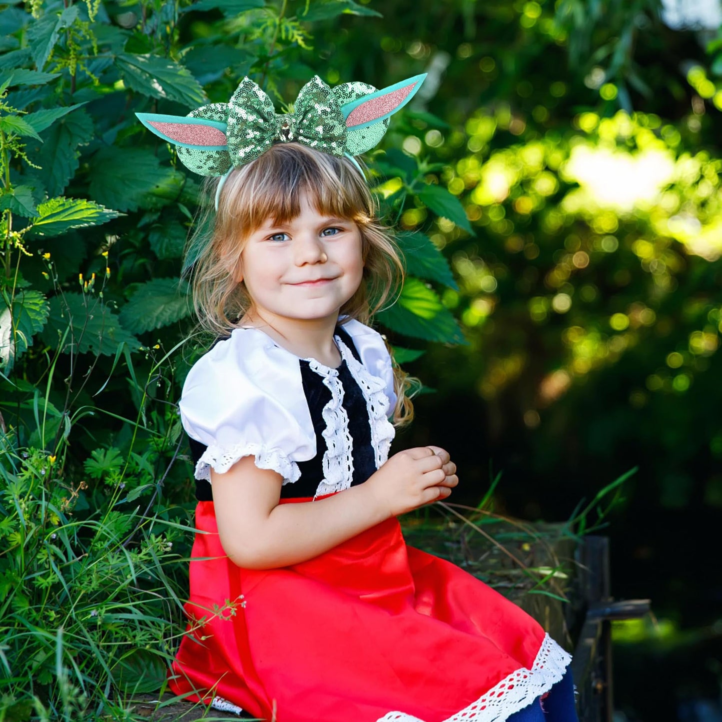 Bianbaistar Yodaears Headband Mouse Ears Headband For Women Velvet Hair Bow Headwear For Girls&Boys - Sparkle Sequins Mouse Hair