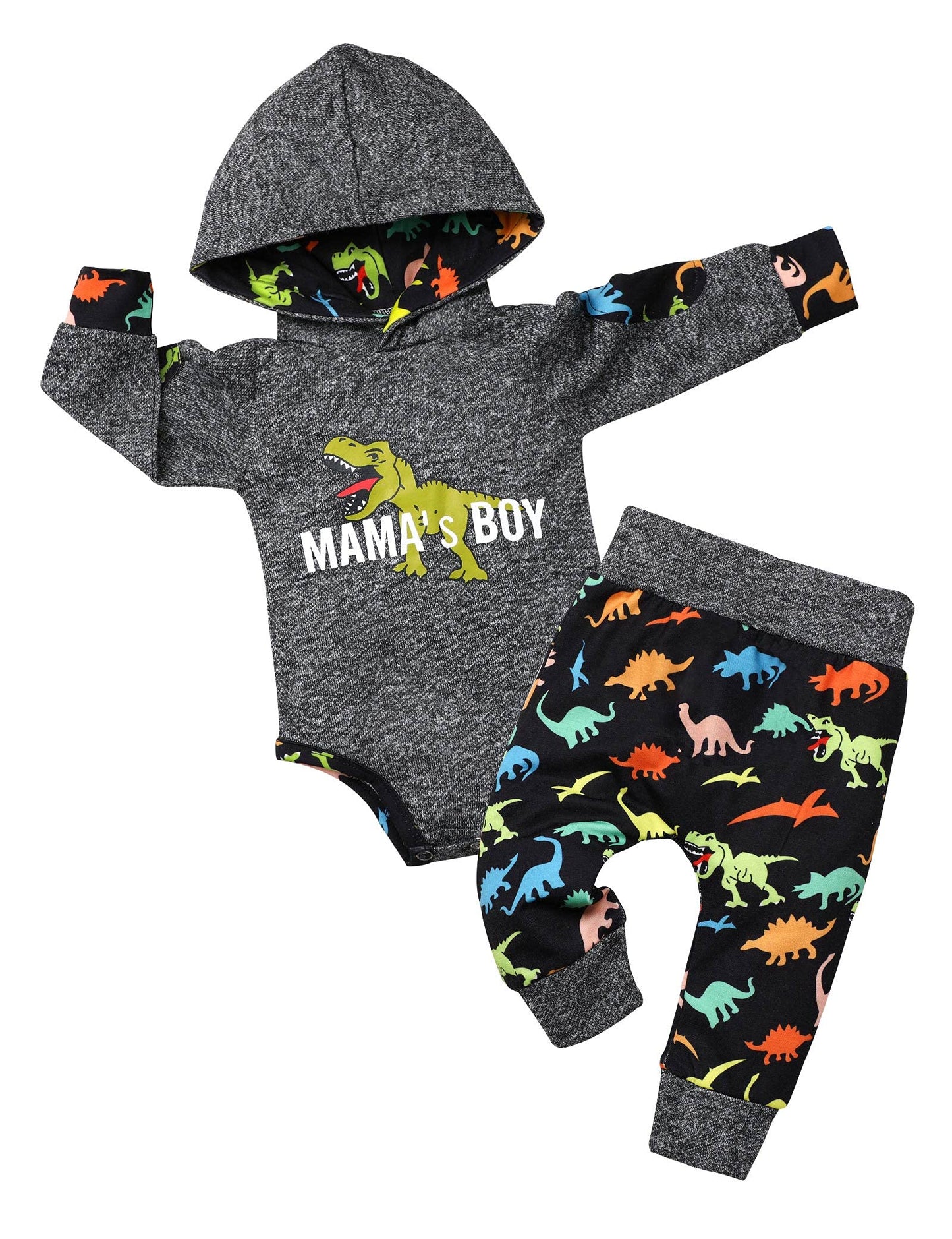 Fommy Baby Boy Clothes 9-12 Months Dinosaur Clothes For Baby Boy Clothes Hoodies + Pants Outfit Winter 2Pcs Set Gifts